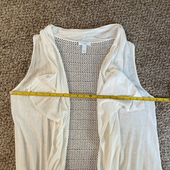 NWOT Size XL Calypso St. Barth for Target crocheted white linen sweater vest - Picture 5 of 11